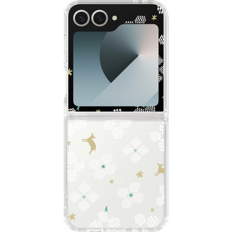 【預購】三星手機殼/Samsung Galaxy Z Flip6/花開原野/透白 - 手機殼/手機套 - 其他材質 白色