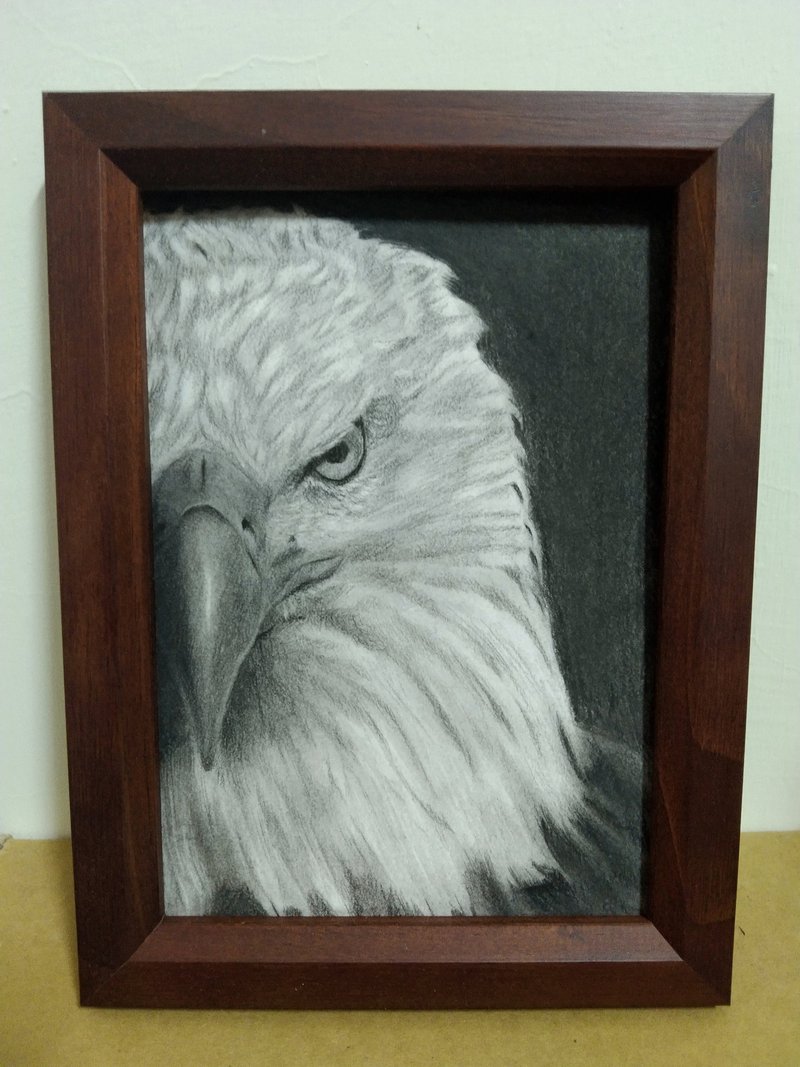 Decoration/Eagle/Charcoal drawing/Original manuscript/Framed - Posters - Paper 