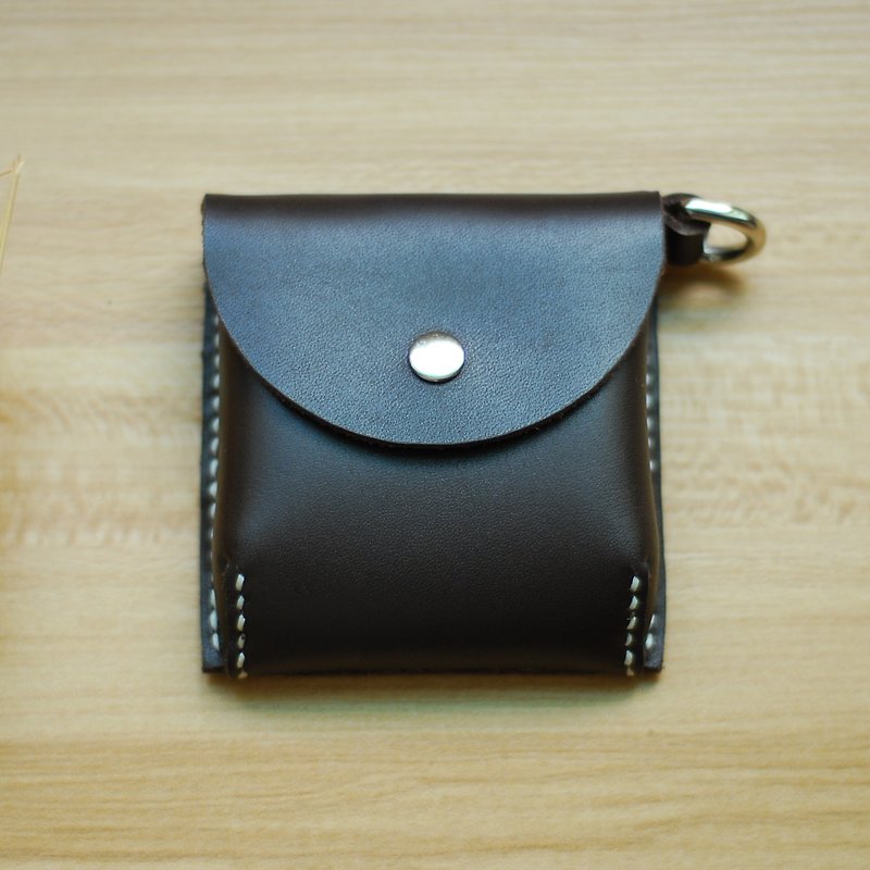 Hand-stitched leather change packet (coffee) - Coin Purses - Genuine Leather Brown