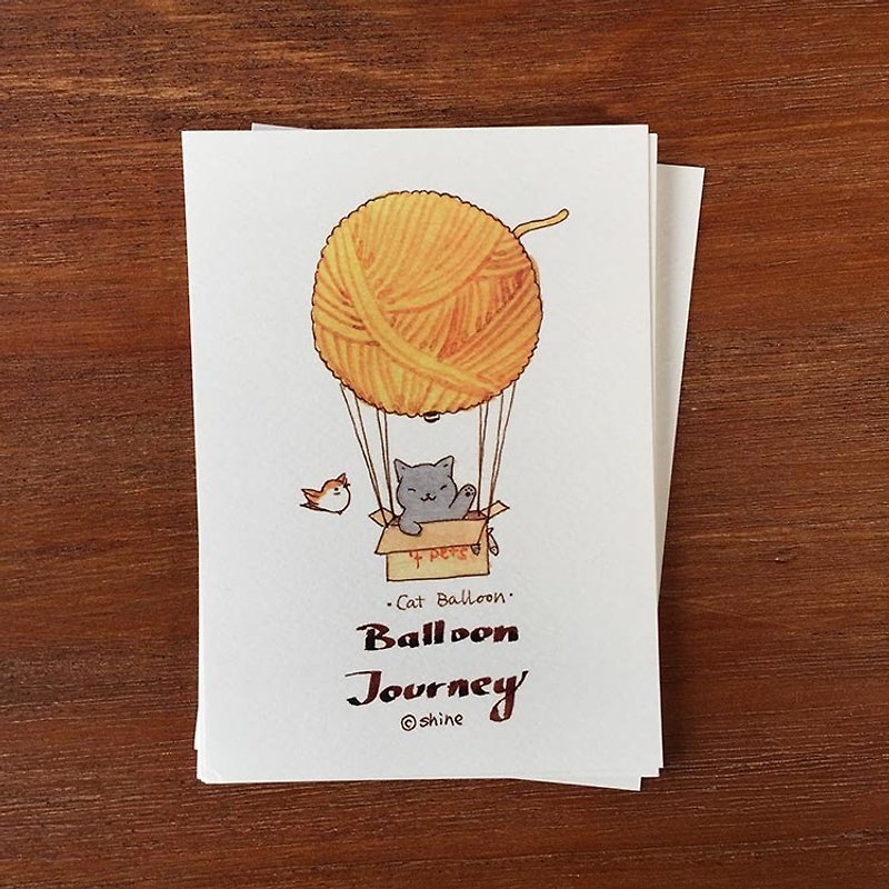 Balloon Journey small animal travel postcards 12 pieces - การ์ด/โปสการ์ด - กระดาษ 