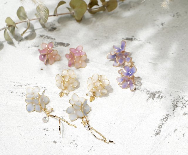 體驗 花的姿態樹脂花耳環課程 紫陽花櫻花 設計館le Loisir 小時光飾品 輕珠寶 金工 飾品 Pinkoi