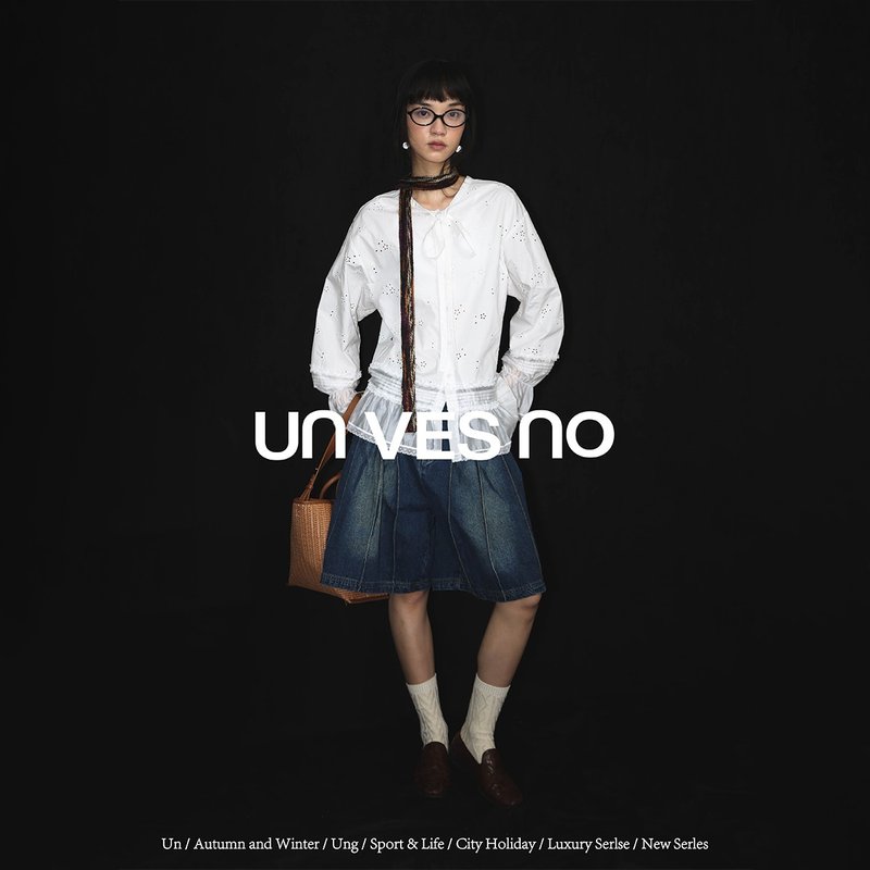 【三種穿法】Unvesno(UN) 女裝系列多穿鏤空系帶花邊慵懶襯衫開衫 - 女襯衫 - 其他材質 