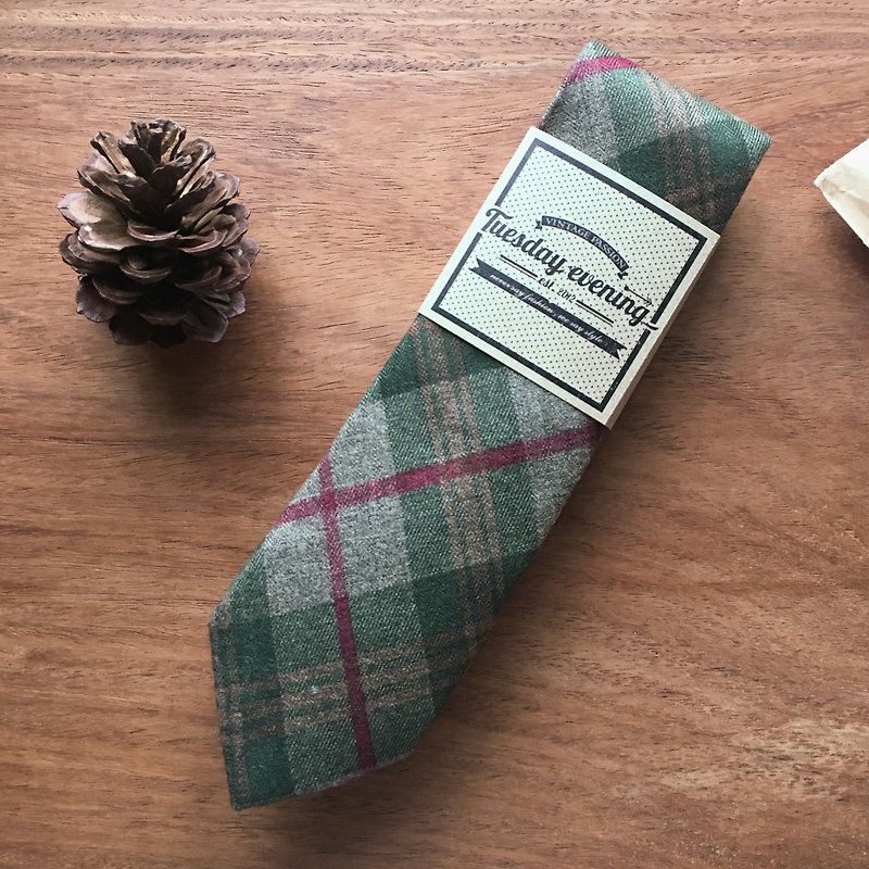 Neck tie Green Tartan - Ties & Tie Clips - Other Materials Green