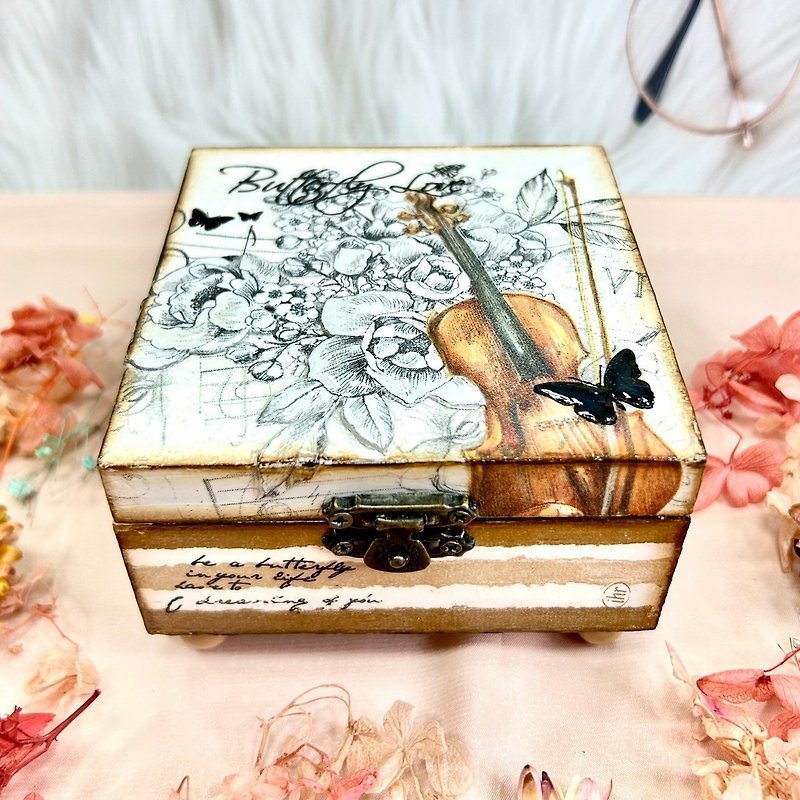 [Handmade] Qin Yun Huayin – small round foot model – small wooden box for collection to commemorate memories - Storage - Wood Multicolor