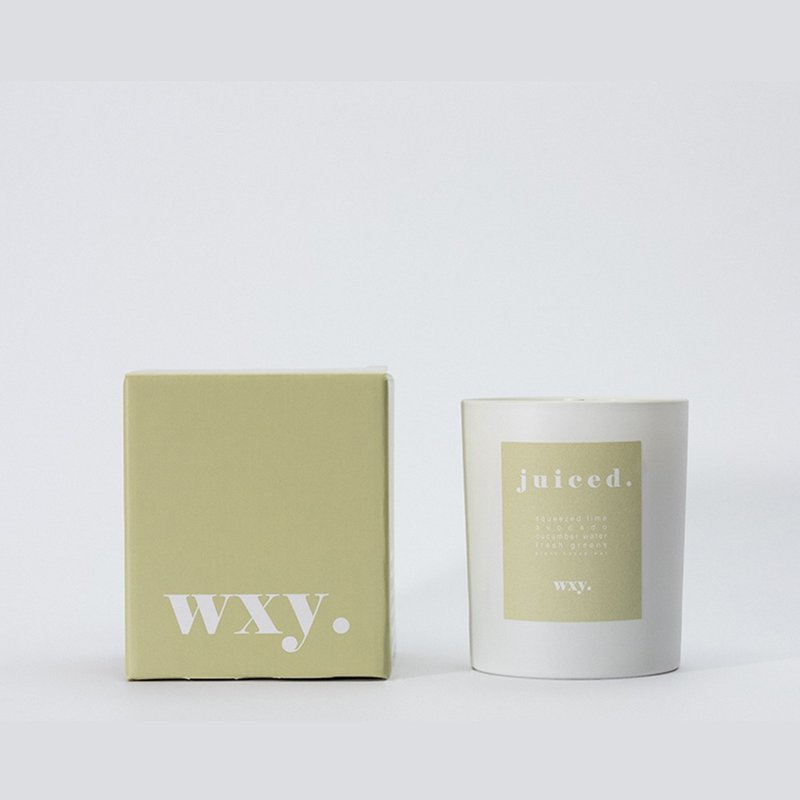 【展示品】 英國 wxy 經典蠟燭- juiced. 萊姆酪梨 & 黃瓜 - 香氛蠟燭/燭台 - 玻璃 綠色