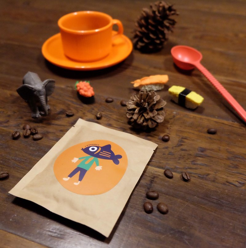 點點善Agoood｜探索魚頭先生禮盒－蟲鳴鳥叫精選台灣咖啡掛耳包(10包) - 咖啡/咖啡豆 - 其他材質 橘色
