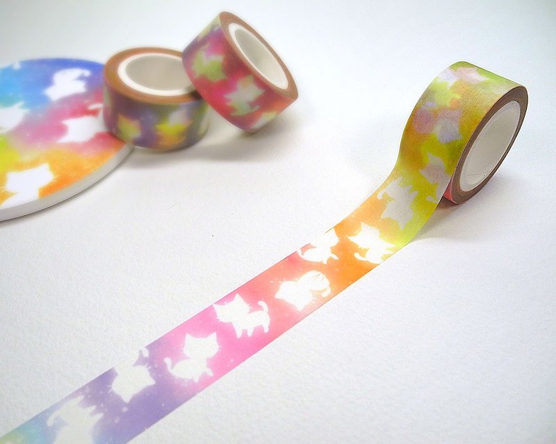 Colorful cat paper tape - Washi Tape - Paper Multicolor