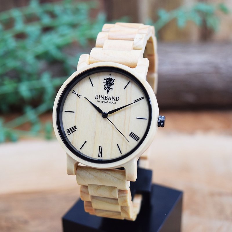 EINBAND Reise HINOKI 40mm Wooden Watch - ペアウォッチ - 木製 ブラウン