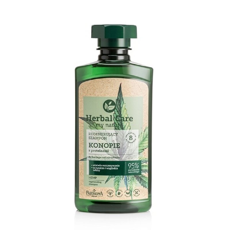 【Shampoo】Herbal care hemp seed oil plant moisturizing shampoo - Shampoos - Other Materials Green