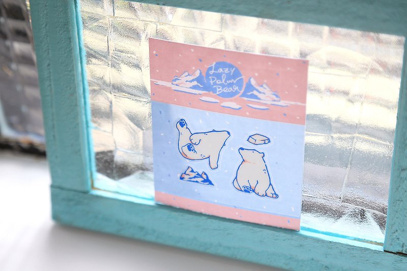 OURS Makie Sticker - Lazy Polar Bear #1 - Stickers - Plastic Blue