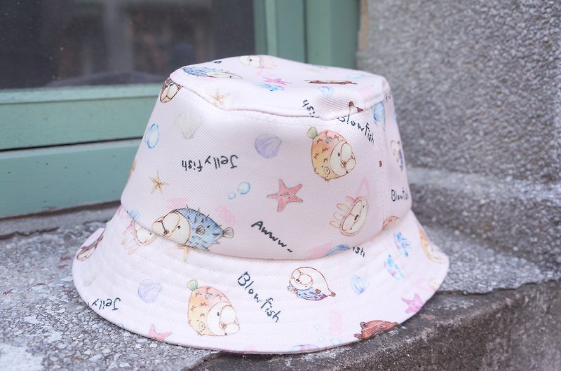 (Sold out) fisherman hat - puffer fox - powder - Hats & Caps - Polyester Pink