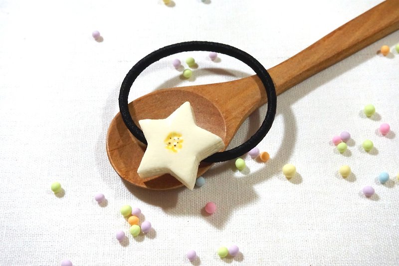 Star cute banana hair circle | simulation fruit clay hair ornaments - Hair Accessories - Clay Yellow