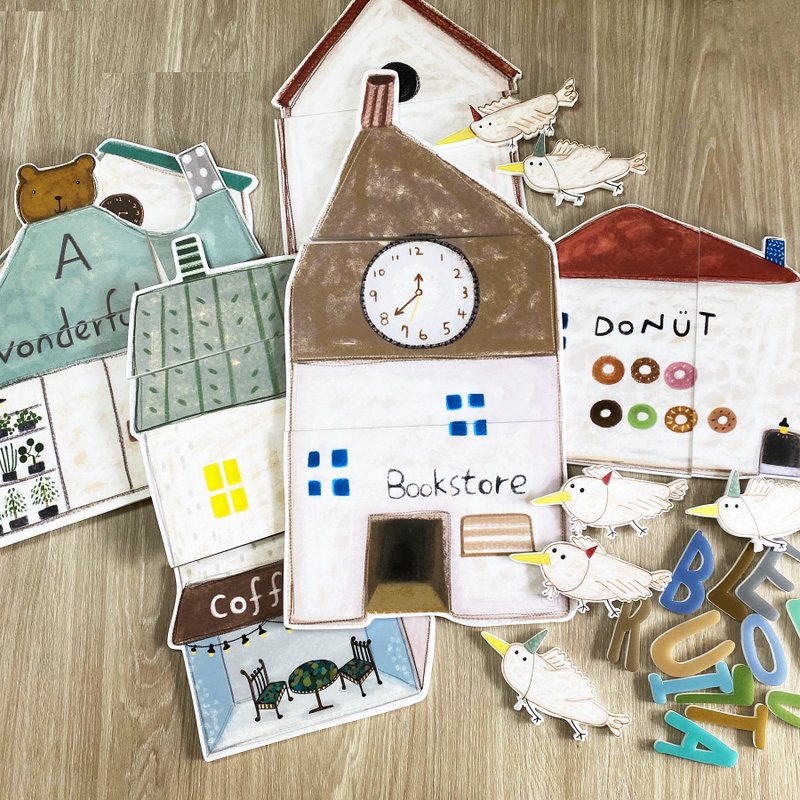 Classroom Decoration Convenience Pack-Houses on the Street - ตกแต่งผนัง - วัสดุกันนำ้ หลากหลายสี