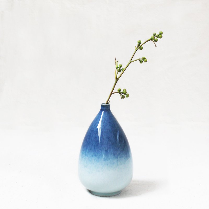 星空釉色花器－Oval - 花瓶/陶器 - 瓷 白色