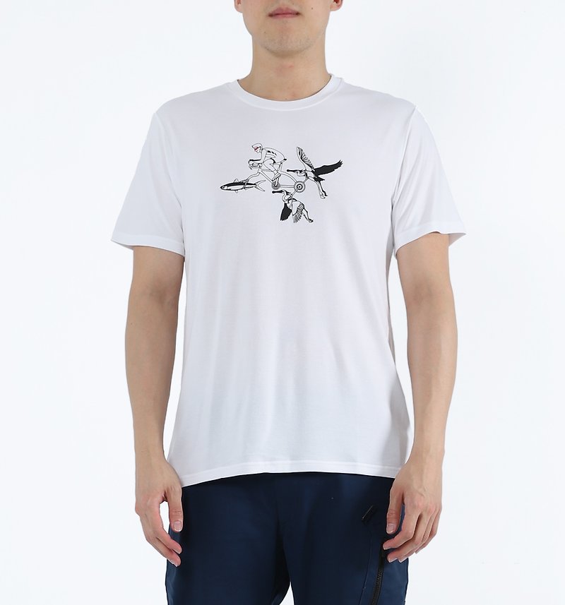 [Broken code to clear] Cool, quick-drying, anti-perspiration and smelly Collagen Tee Yulu Army Tshirt White - Men's T-Shirts & Tops - Eco-Friendly Materials White