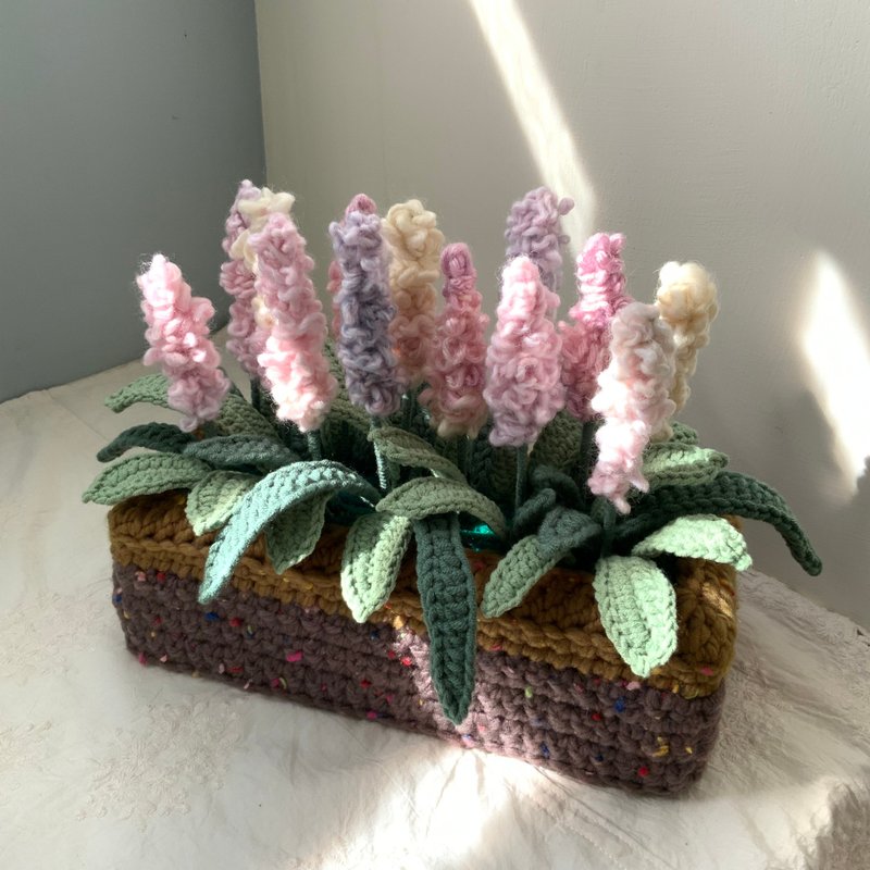 薰衣草盆花 針織手作 - 擺飾/家飾品 - 其他材質 粉紅色