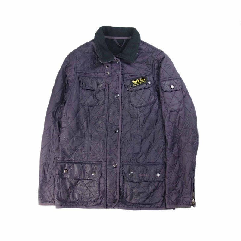 Tsubasa.Y ancient house Barbour010 dark purple quilted jacket, lightweight cotton jacket to keep warm - Women's Casual & Functional Jackets - Nylon 
