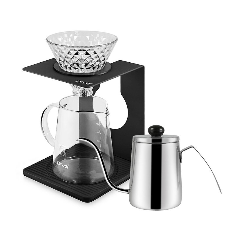 其他金屬 咖啡壺/咖啡器具 黑色 - Driver i Dripper濾杯組(黑/金)+NEW細口壺350ml