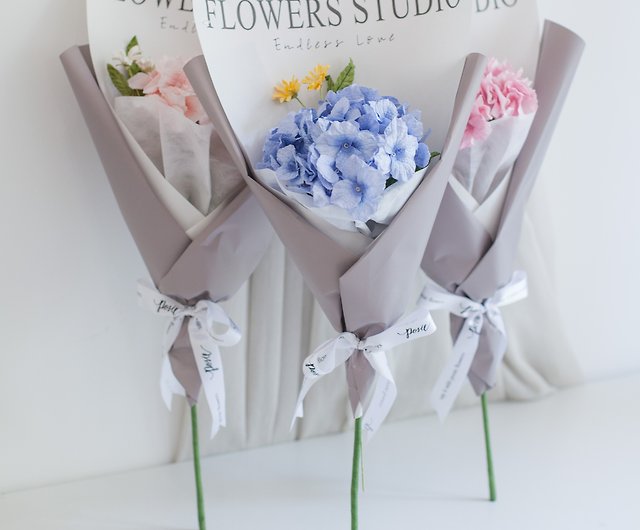 BLUE BELLE  Handmade Mini Flower Bouquet - Shop posieflowers Wood, Bamboo  & Paper - Pinkoi