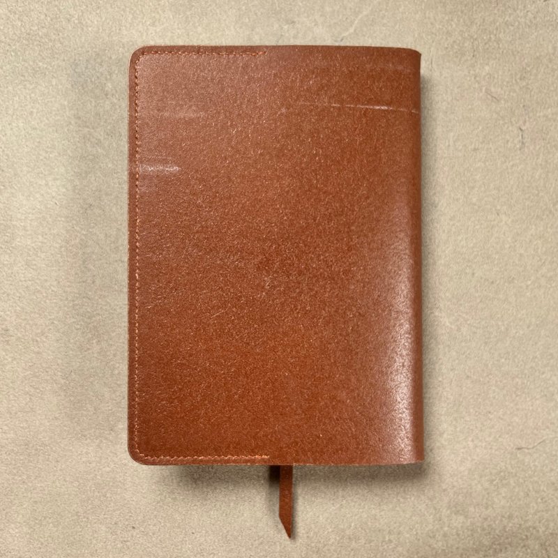 【日本純手工】A6 文庫本書套 筆記本套/焦糖色 - 書衣/書套 - 真皮 咖啡色
