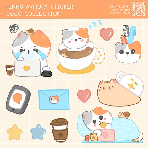 tennomaruta Square Sticker CoCo Collection