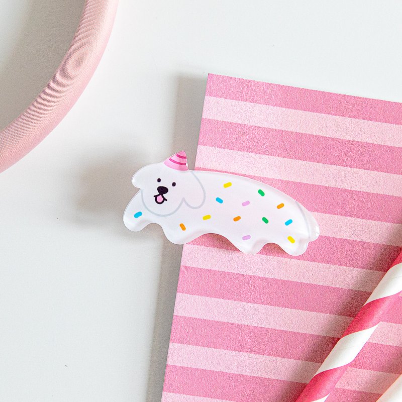 AUG8 STORE Cake Puppy Cute Barrette Hair Accessories - เครื่องประดับผม - พลาสติก 