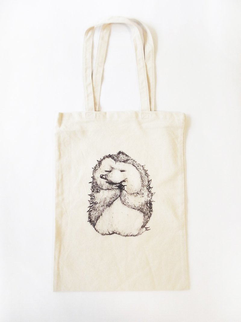 The Hedgehog's Prayer--Environmental Protection Bag - Messenger Bags & Sling Bags - Cotton & Hemp White