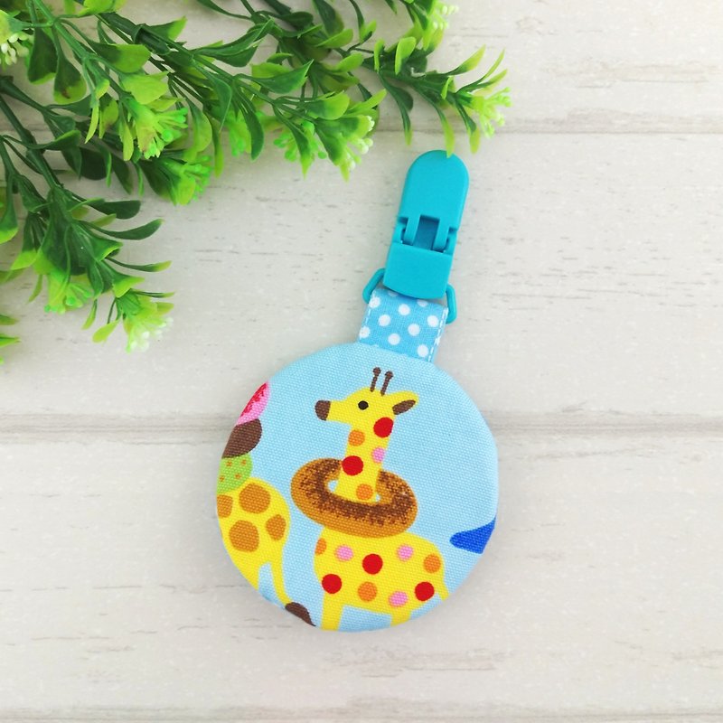 Giraffe donuts. Circular peace symbol bag (can increase 40 embroidered name) - ซองรับขวัญ - ผ้าฝ้าย/ผ้าลินิน สีน้ำเงิน