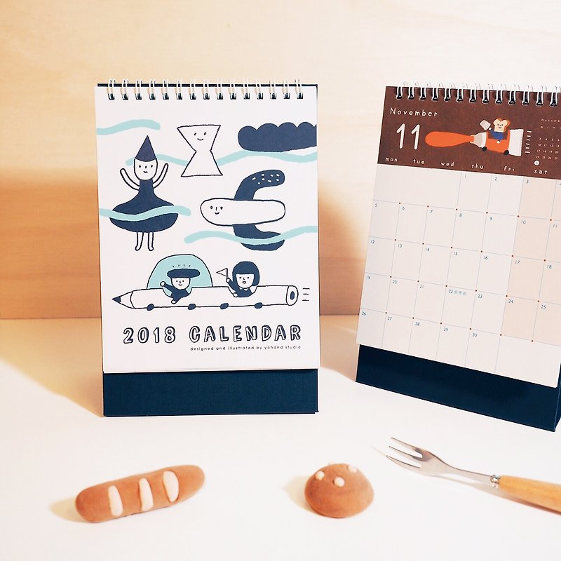 Paper Calendars Blue - 2018 Yohand Desk Calendar