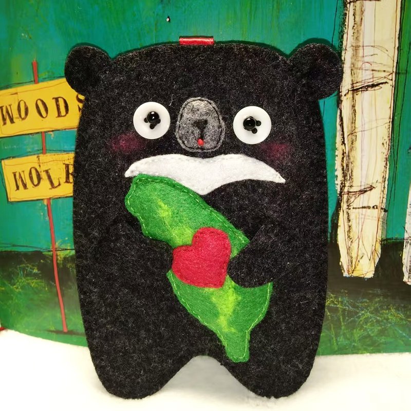 台灣黑熊卡套-熊愛台灣 - 證件套/識別證套 - 其他人造纖維 黑色