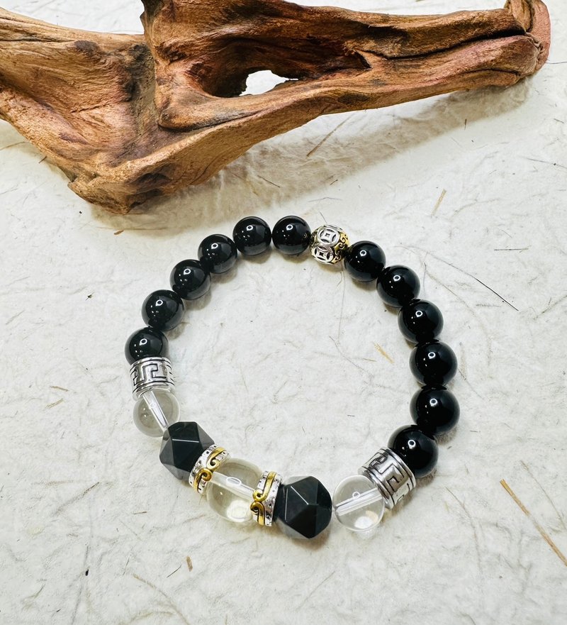 守護之力 天然水晶手鍊 父親節質感推薦禮  黑曜石 X 黃水晶 - 手鍊/手環 - 水晶 