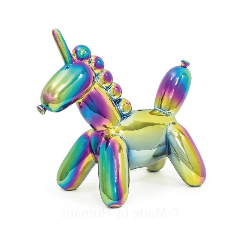 Canada Made by Humans Animal Shaped Money Tray - Unicorn (Colorful) - Large - Stuffed Dolls & Figurines - Pottery Multicolor