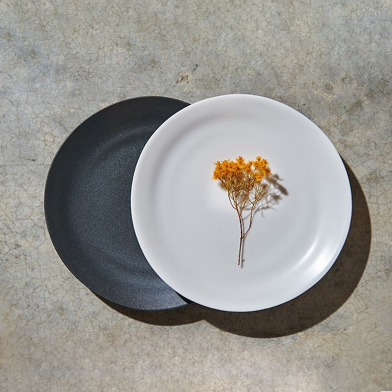 【3,co】水波麵包盤(2件式) - 黑+白 - 小碟/醬油碟 - 瓷 黑色