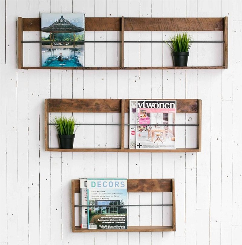 Home Solutions Single/Double Frame Wall Bookshelf - อื่นๆ - ไม้ สีนำ้ตาล