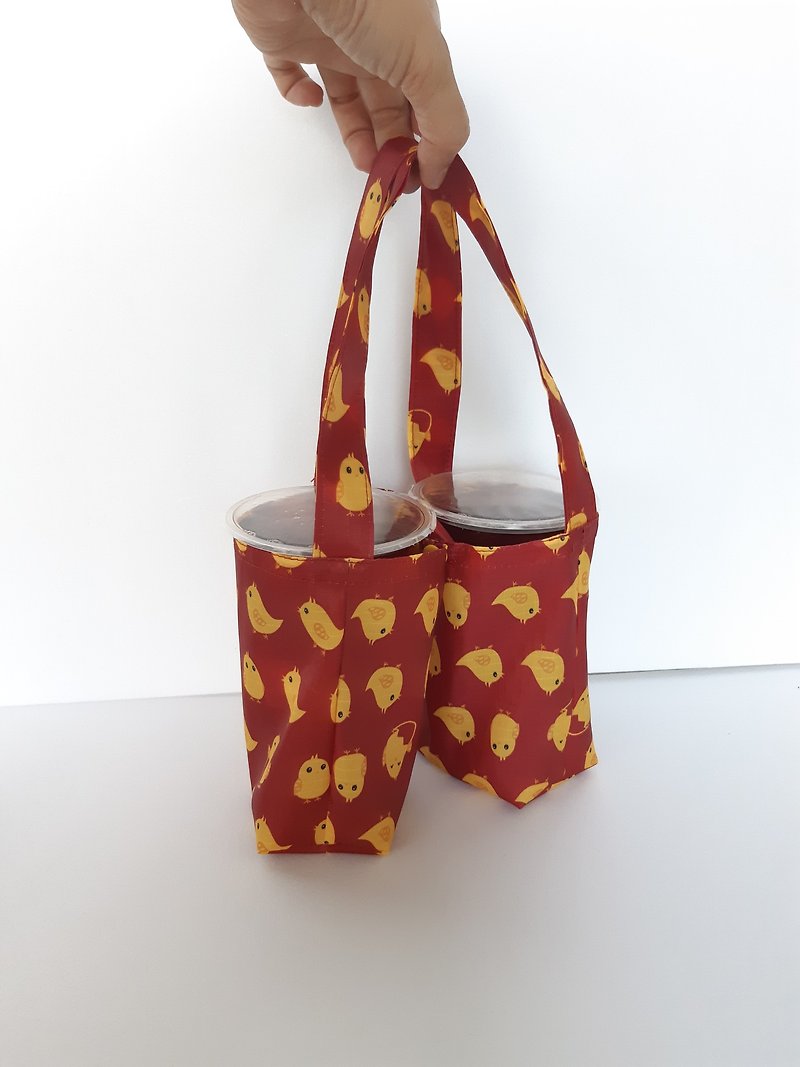 Valentine drink bag _ chick 2 with environmentally friendly waterproof beverage bag _2 cup can be 1 cup _ environmentally friendly small things - Beverage Holders & Bags - Waterproof Material 