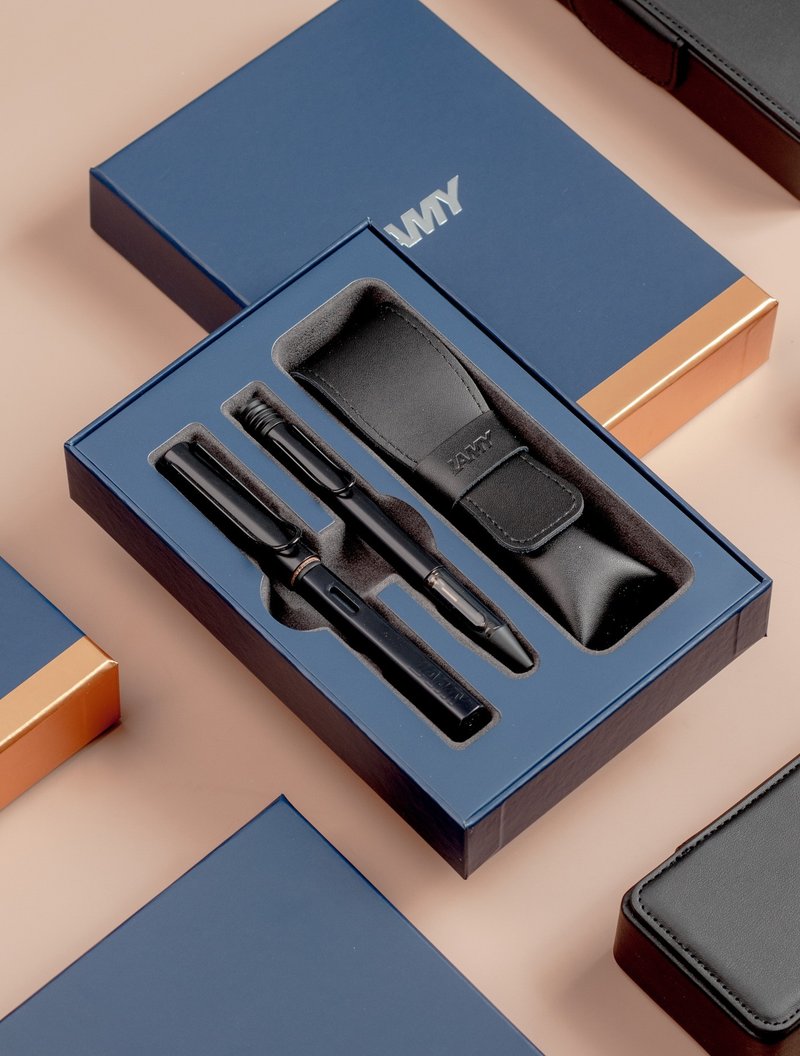 LAMY 雙入筆套禮盒  (鋼筆+原子筆) / Al star  恆星系列-霧光黑 - 鋼筆 - 鋁合金 黑色