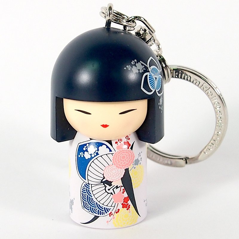 Key ring - Tsukiko confident charm [Kimmidoll and blessing doll key ring] - Keychains - Other Materials Black
