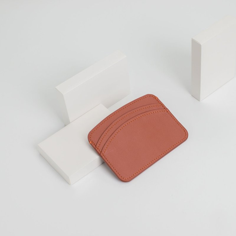 ARCH 2.0 card holder in Coral pink - 錢包/皮夾/長短夾 - 真皮 粉紅色