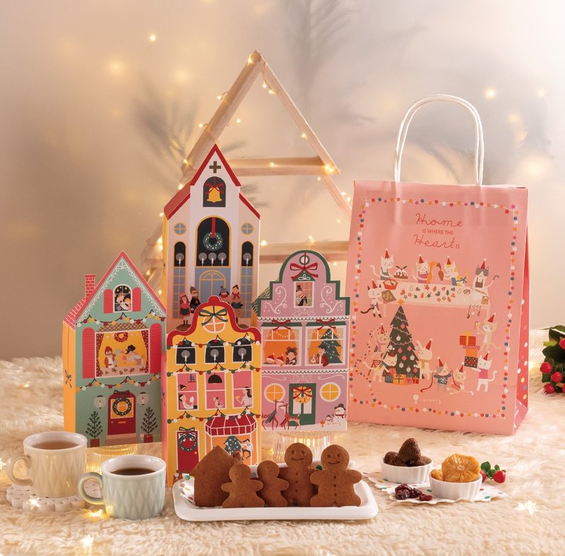 【Christmas Gift】Christmas House Gift Set | Made in HK Social Enterprise Gift - คุกกี้ - อาหารสด หลากหลายสี