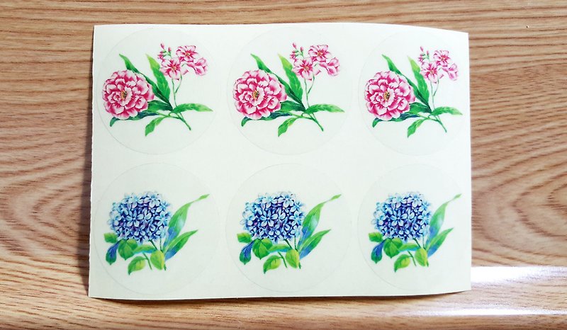 Bonnie transparent watercolor painted round stickers "florid" - Stickers - Paper Multicolor