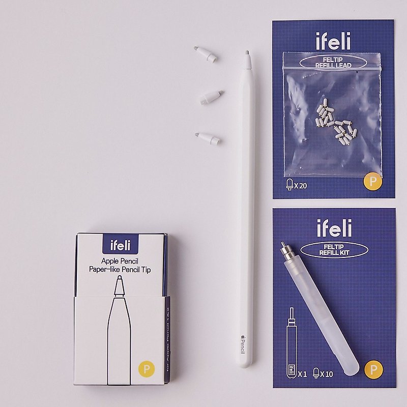 feltip Apple Pencil special paper-feel pen tip complete set - เคสแท็บเล็ต - พลาสติก ขาว