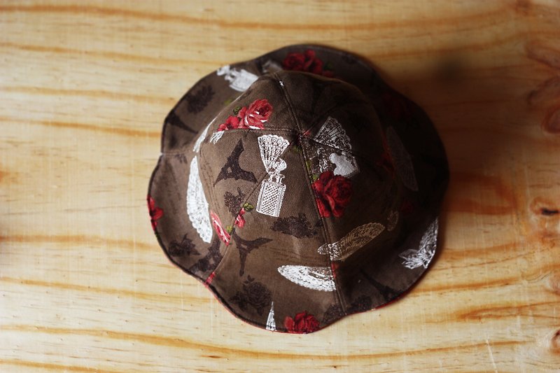 Children's double-sided hand-made flower hat series 2 - หมวก - ผ้าฝ้าย/ผ้าลินิน 