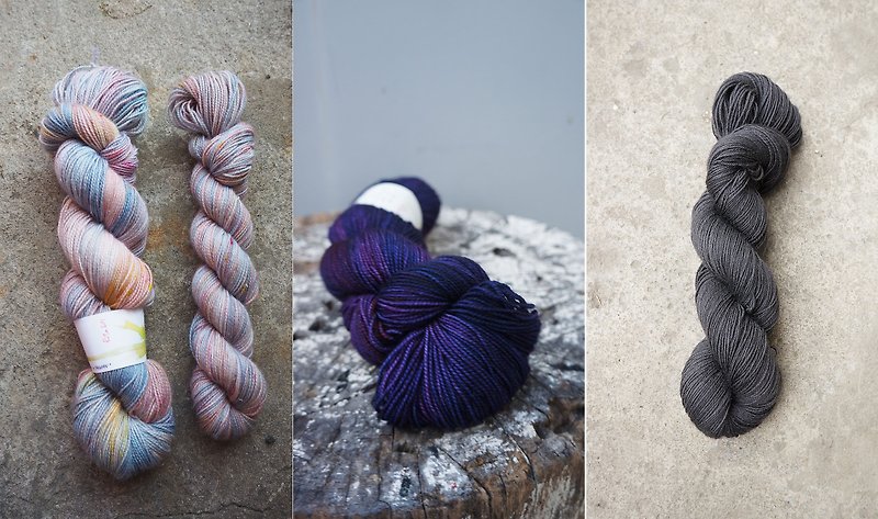 Hand dyed line custom combination - Knitting, Embroidery, Felted Wool & Sewing - Wool 