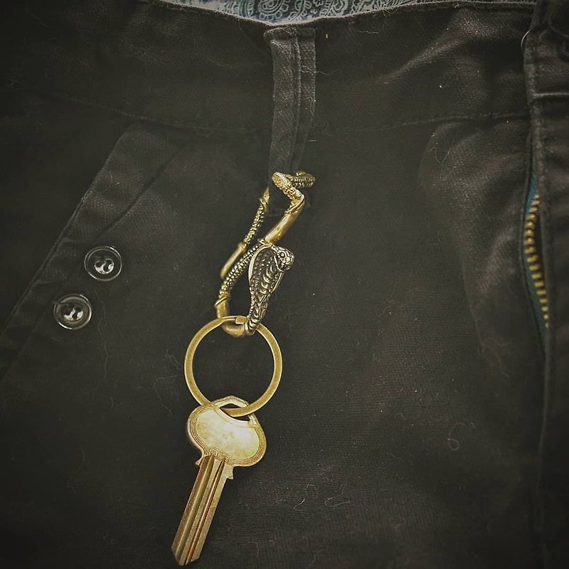眼鏡蛇 黃銅鑰匙圈/ 魚鈎釦 Najanaja ( Cobra ) Hookclip - 鑰匙圈/鑰匙包 - 銅/黃銅 金色