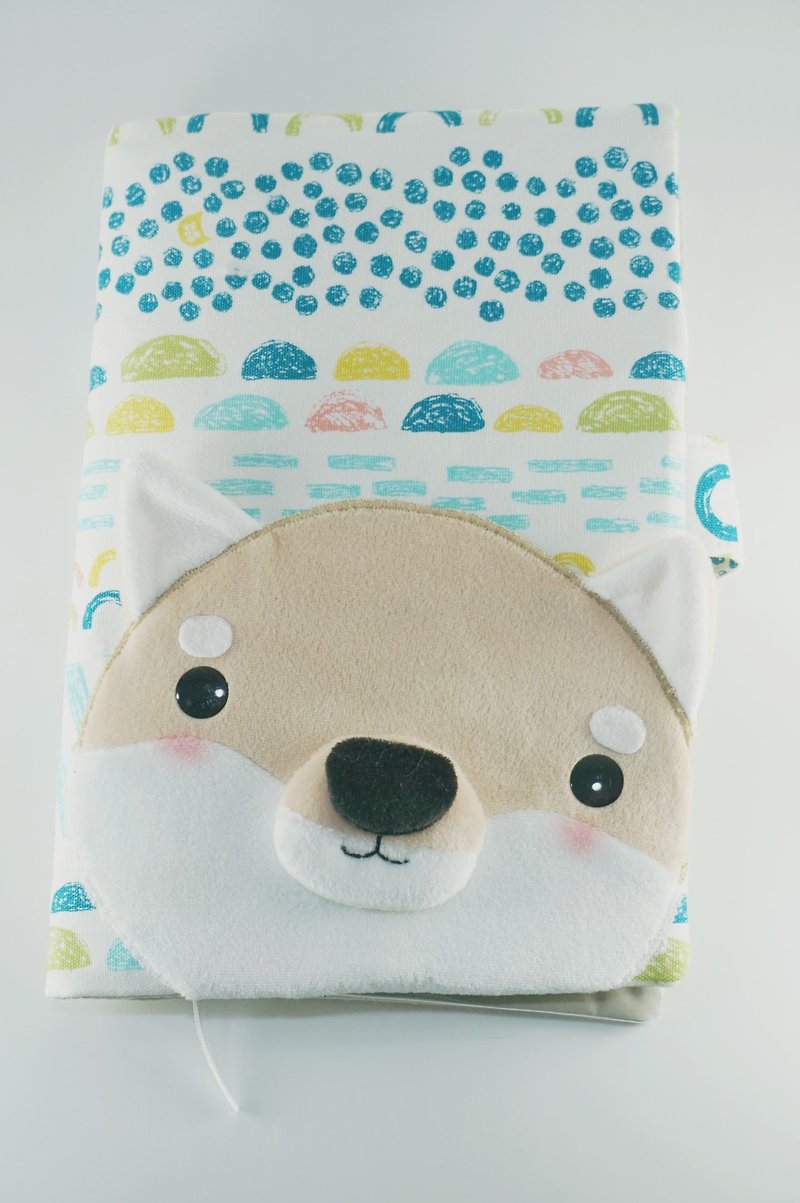 Bucute / Civet Shiba Inu semi-solid cloth book cover / mom handbook book cover / children's book cover / world limited / birthday gift / handmade / customized / custom / personalized - Diaper Bags - Polyester White