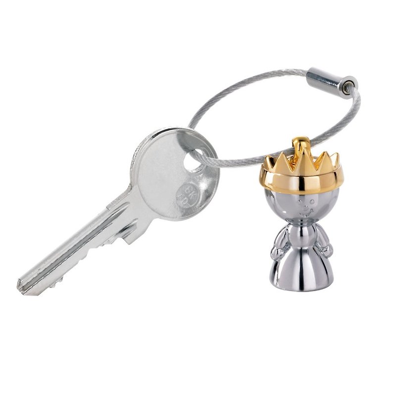 Keyring with golden crown LITTLE QUEEN - Keychains - Other Metals Silver