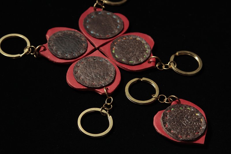 Heart in the chocolate cookie - Keychains - Genuine Leather 