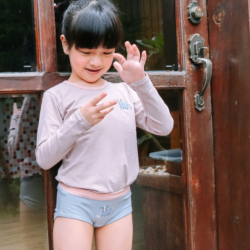 女童三角內褲-憨厚老實的白鼻心 - 男/女童裝 - 棉．麻 灰色