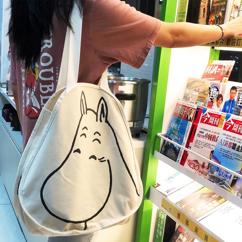 【MOOMIN】Moomin big head double-sided expression canvas bag canvas bag large capacity canvas bag shopping bag - Messenger Bags & Sling Bags - Cotton & Hemp 