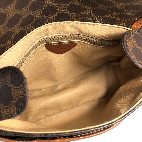 Buy CELINE Celine Vintage Macadam Blason Logo Pattern Leather Genuine  Leather Mini Shoulder Bag Pochette Brown 98318 from Japan - Buy authentic  Plus exclusive items from Japan